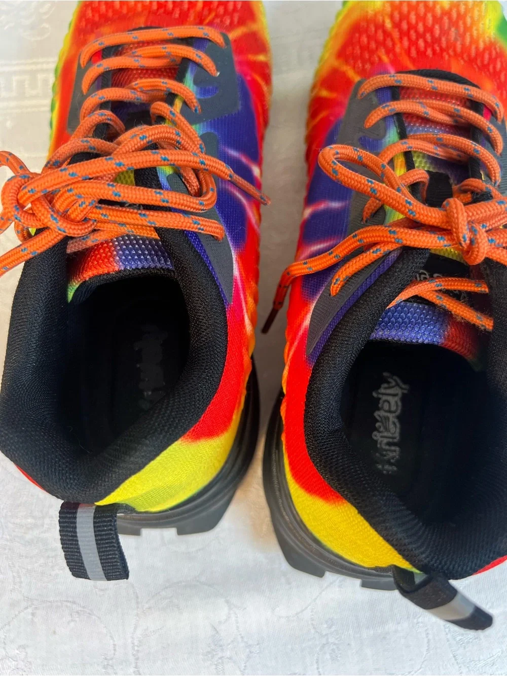 Kricely Men’s Sneakers Running Walking Hiking Shoes Tie Dye Lace Up US 7
